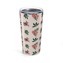 Load image into Gallery viewer, Pink Roses and Leaves Travel Mug