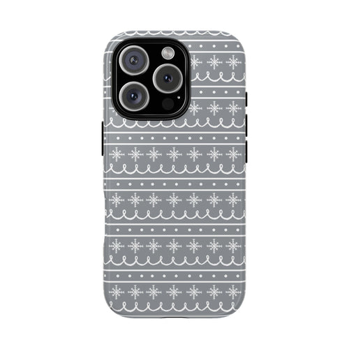 Gray Snowflake Pattern Phone Case