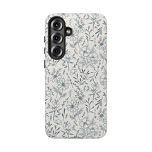Load image into Gallery viewer, Blue Gray Flower Phone Case