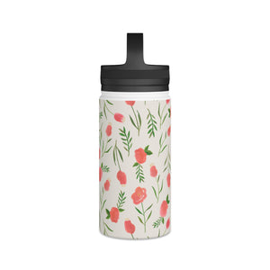 Spring Watercolor Handle Lid Water Bottle