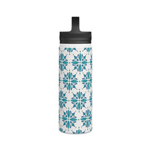 Load image into Gallery viewer, Teal Tile Handle Lid Water Bottle