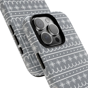 Gray Snowflake Pattern Phone Case