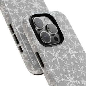 Gray Snowflakes Phone Case