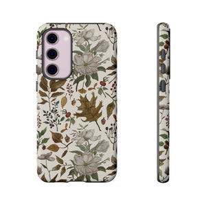 Watercolor Fall Leaves and Flowers Phone Case