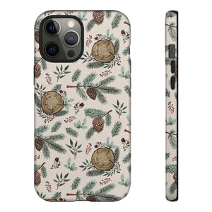 Winter Branches, Berries and Pine Cones Phone Case