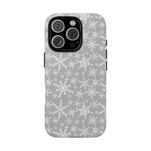 Gray Snowflakes Phone Case