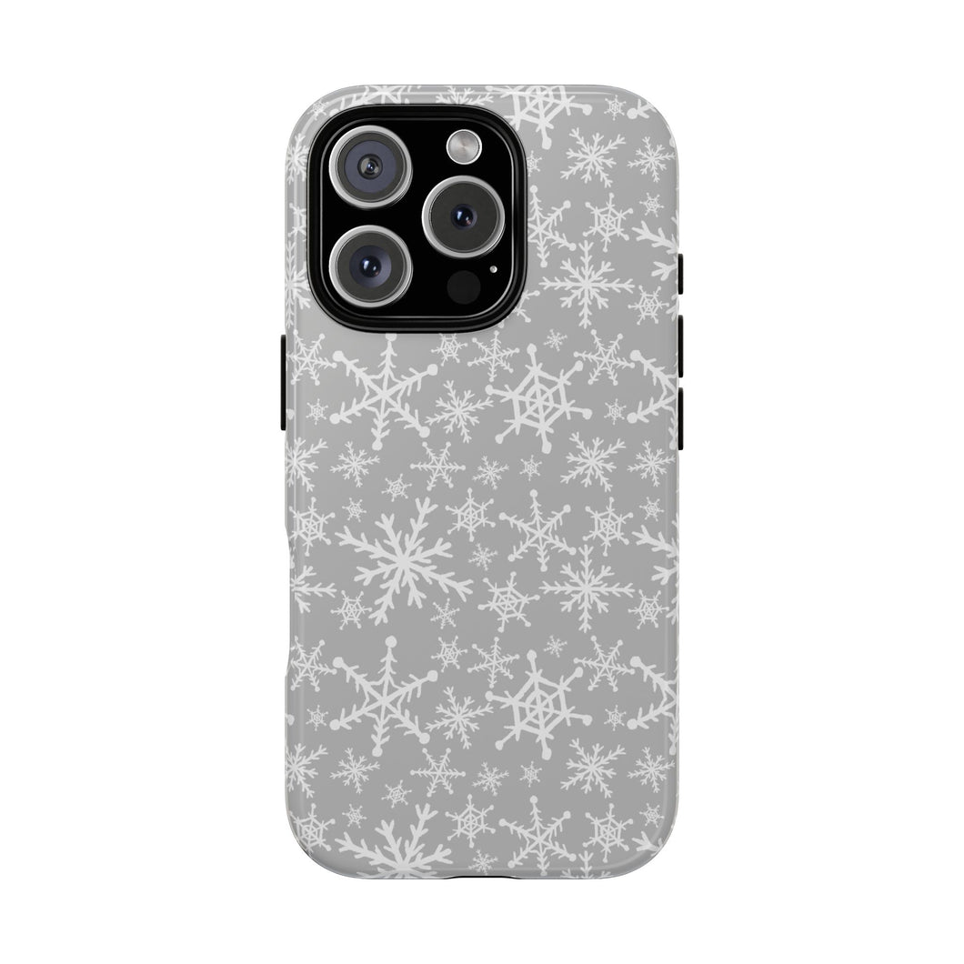 Gray Snowflakes Phone Case
