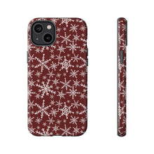 Load image into Gallery viewer, Red Snowflakes Phone Case