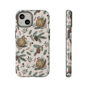 Winter Branches, Berries and Pine Cones Phone Case
