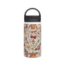 Load image into Gallery viewer, Bows, Flowers and Cherries Handle Lid Water Bottle