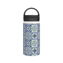 Load image into Gallery viewer, Mediterranean Blue Tile Handle Lid Water Bottle