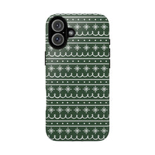 Load image into Gallery viewer, Green Snowflake Pattern Phone Case