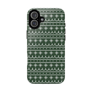 Green Snowflake Pattern Phone Case