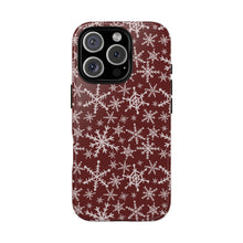 Load image into Gallery viewer, Red Snowflakes Phone Case