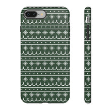 Load image into Gallery viewer, Green Snowflake Pattern Phone Case