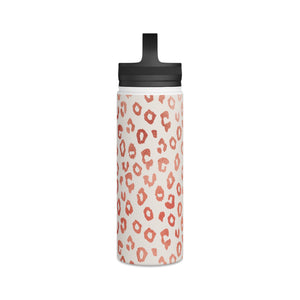 Rose Gold Leopard Print Handle Lid Water Bottle