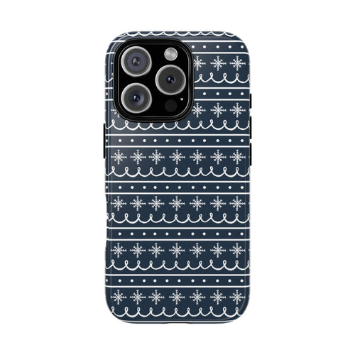 Blue Snowflake Pattern Phone Case