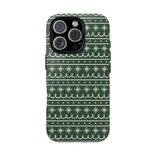 Green Snowflake Pattern Phone Case