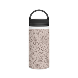 Pink Flower Handle Lid Water Bottle