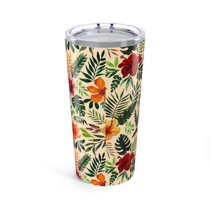 Tropical Watercolor Floral Travel Mug
