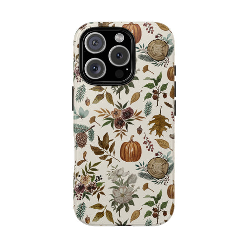 Pumpkins, Flowers and Fall Foliage Phone Case