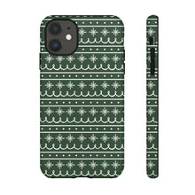 Load image into Gallery viewer, Green Snowflake Pattern Phone Case