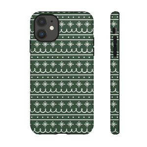 Green Snowflake Pattern Phone Case