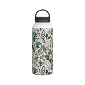 Winter Floral Handle Lid Water Bottle