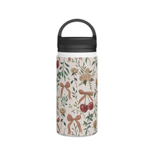 Load image into Gallery viewer, Cherry and Roses Handle Lid Water Bottle