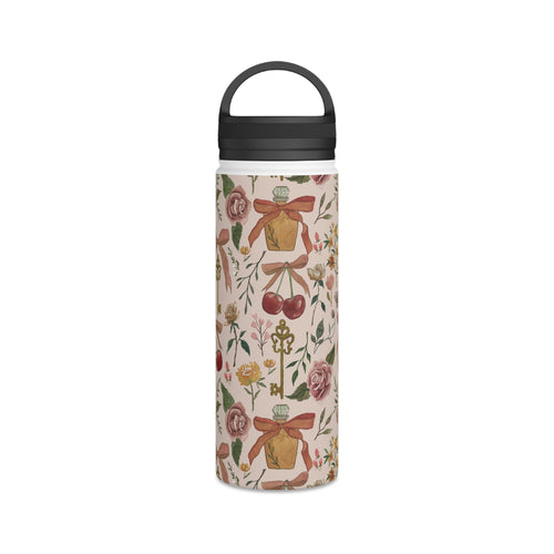 Bows, Flowers and Cherries Handle Lid Water Bottle