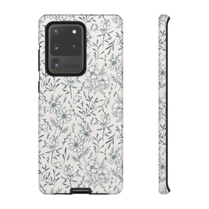 Blue Gray Flower Phone Case