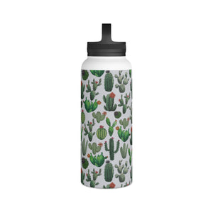 Cactus Watercolor Handle Lid Water Bottle
