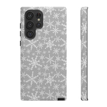 Load image into Gallery viewer, Gray Snowflakes Phone Case