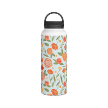 Load image into Gallery viewer, Burnt Orange Floral Handle Lid Water Bottle