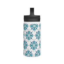 Load image into Gallery viewer, Teal Tile Handle Lid Water Bottle