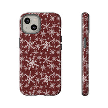 Load image into Gallery viewer, Red Snowflakes Phone Case