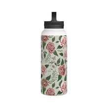 Load image into Gallery viewer, Wild Flower Roses Handle Lid Water Bottle