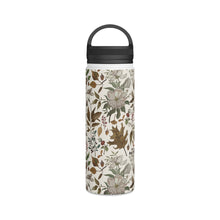 Load image into Gallery viewer, Watercolor Fall Leaves and Flowers Handle Lid Water Bottle