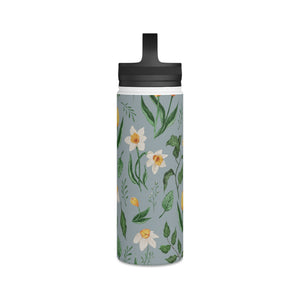 Daffodils and Tulips Handle Lid Water Bottle
