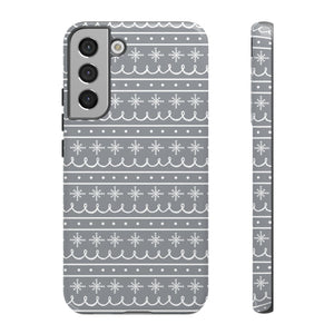 Gray Snowflake Pattern Phone Case