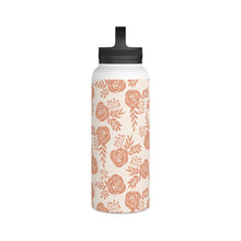 Load image into Gallery viewer, Warm Orange Floral Handle Lid Water Bottle