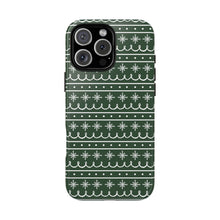 Load image into Gallery viewer, Green Snowflake Pattern Phone Case