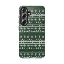 Load image into Gallery viewer, Green Snowflake Pattern Phone Case