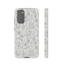 Load image into Gallery viewer, Blue Gray Flower Phone Case
