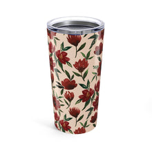 Load image into Gallery viewer, Red Fall Flowers Travel Mug