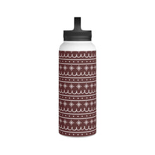 Load image into Gallery viewer, Red Snowflake Pattern Handle Lid Water Bottle