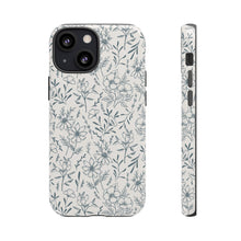Load image into Gallery viewer, Blue Gray Flower Phone Case