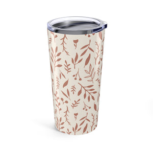 Pink Falling Leaves Travel Mug