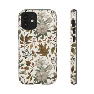 Watercolor Fall Leaves and Flowers Phone Case