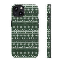 Load image into Gallery viewer, Green Snowflake Pattern Phone Case